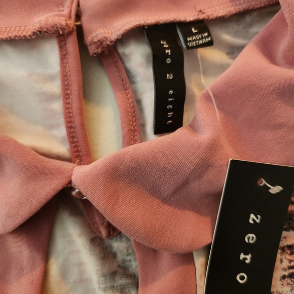 NWT Zero 2 Eight Pink Checkered Women's Blouse, Size L - Picture 7 of 7